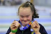 3 July 2011; Lisa Maher, Waterfall, Cork, who won two Bronze Medals at the Bocce Finals at the SEF Sport Training Halls, Peace & Friendship Stadium. 2011 Special Olympics World Summer Games, Athens, Greece. Picture credit: Ray McManus / SPORTSFILE