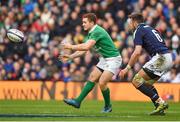 4 February 2017; Paddy Jackson of Ireland in action against Ryan Wilson of Scotland during the RBS Six Nations Rugby Championship match between Scotland and Ireland at BT Murrayfield Stadium in Edinburgh, Scotland. Photo by Brendan Moran/Sportsfile