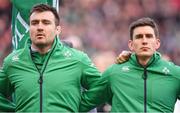 4 February 2017; Niall Scannell, left, and Ian Keatley of Ireland prior to the RBS Six Nations Rugby Championship match between Scotland and Ireland at BT Murrayfield Stadium in Edinburgh, Scotland. Photo by Brendan Moran/Sportsfile