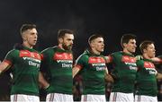 4 February 2017; Mayo players, from left, Evan Regan, Kevin McLaughlin, Jason Doherty, Alan Freeman and Donal Vaughan during the Allianz Football League Division 1 Round 1 match between Mayo and Monaghan at Elverys MacHale Park in Castlebar, Co Mayo. Photo by Stephen McCarthy/Sportsfile