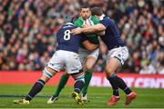 4 February 2017; Rob Kearney of Ireland is tackled by Josh Strauss, left, and Fraser Brown of Scotland during the RBS Six Nations Rugby Championship match between Scotland and Ireland at BT Murrayfield Stadium in Edinburgh, Scotland. Photo by Brendan Moran/Sportsfile