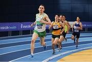 5 February 2017; Kieran Kelly of Raheny Shamrock AC, Co Dublin  leads the field in the senior men's 1500m during the Irish Life Health AAI Indoor Games at Sport Ireland National Indoor Arena in Abbotstown, Dublin. Photo by Sam Barnes/Sportsfile