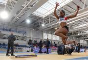 5 February 2017; Solange Diogo of Galway City Harriers competing in the senior women's triple jump during the Irish Life Health AAI Indoor Games at Sport Ireland National Indoor Arena in Abbotstown, Dublin. Photo by Sam Barnes/Sportsfile