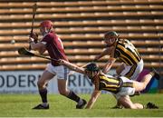 5 February 2017; Conor Whelan of Galway in action against Michael Walsh, centre, and Kieran Joyce of Kilkenny during the Bord na Mona Walsh Cup Final match between Kilkenny and Galway at Nowlan Park in Kilkenny. Photo by Seb Daly/Sportsfile