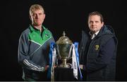 6 February 2017; In attendance at the 2017 Allianz Hurling League Launch in Croke Park are, from left, Wexford manager Davy Fitzgerald and Limerick manager John Kiely. This year, Allianz celebrates 25 years of sponsoring the Allianz Leagues. Visit www.allianz.ie for more information. Photo by Seb Daly/Sportsfile