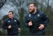 6 February 2017; Michael Bent, right, of Leinster and team-mate Bryan Byrne during squad training at Rosemount in UCD, Dublin. Photo by Cody Glenn/Sportsfile