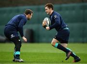 6 February 2017; Paddy Jackson, right, and Tommy Bowe of Ireland during squad training at Carton House in Maynooth, Co. Kildare. Photo by Ramsey Cardy/Sportsfile