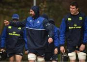 6 February 2017; Hayden Triggs of Leinster arrives with team-mates including Ian Nagle, right, during squad training at Rosemount in UCD, Dublin. Photo by Cody Glenn/Sportsfile