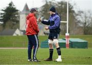 6 February 2017; Munster defence coach Jacques Nienaber and Jack O'Donoghue in conversation during squad training at the University of Limerick. Photo by Diarmuid Greene/Sportsfile