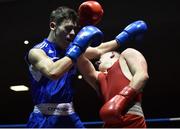 4 February 2017; Tiernan Bradley of Sacred Heart, right, exchanges punches with Gerard French of Clonard U during their 69kg bout during the 2016 IABA Elite Boxing Championships at the National Stadium in Dublin. Photo by Cody Glenn/Sportsfile