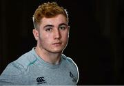 6 February 2017; Jordan Larmour of Ireland after an Ireland U20 press conference at the Clarion Hotel in Dublin. Photo by Eóin Noonan/Sportsfile