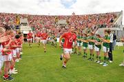 3 July 2011; Ciarán Sheehan, Cork, makes his way out onto the pitch before the game. Munster GAA Football Senior Championship Final, Kerry v Cork, Fitzgerald Stadium, Killarney, Co. Kerry. Picture credit: Diarmuid Greene / SPORTSFILE