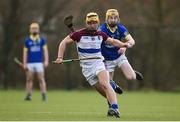 7 February 2017; Tom Morrissey of University of Limerick in action against Jamie Barun of DCU St Patricks Campus during the Independent.ie HE GAA Fitzgibbon Cup Group B Round 3 match between DCU St Patricks Campus and University of Limerick at DCU Sportsgrounds in Ballymun, Dublin. Photo by David Fitzgerald/Sportsfile