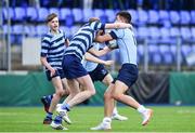 7 February 2017; Tim Gilsenan of St Michael’s College is tackled by Fionn Gibbons of Castleknock College during the Bank of Ireland Leinster Schools Junior Cup Round 1 match between St Michael’s College and Castleknock College at Donnybrook Stadium in Dublin. Photo by Ramsey Cardy/Sportsfile