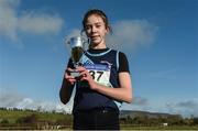 7 February 2017; Saoirse O'Brien, age 14, from Sacred Heart School, Westport, Co Mayo, after winning the  Intermediate girls 3000m during the Irish Life Health Connacht Schools Cross Country at Calry Community Park in Sligo. Photo by David Maher/Sportsfile