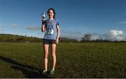 7 February 2017; Bea Drumond, from Athlone Community College, after winning the Junior girls 2000m final during the Irish Life Health Connacht Schools Cross Country at Calry Community Park in Sligo. Photo by David Maher/Sportsfile