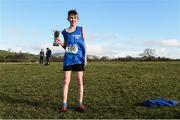 7 February 2017; Tadhg Staunton, age 1,3 from St. Joseph's Foxford, Co Mayo, after winning the minor boys 2000m final during the Irish Life Health Connacht Schools Cross Country at Calry Community Park in Sligo. Photo by David Maher/Sportsfile