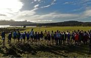 7 February 2017; A general view before the minor boys 2000m final during the Irish Life Health Connacht Schools Cross Country at Calry Community Park in Sligo. Photo by David Maher/Sportsfile