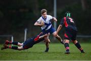 7 February 2017; Flynn Ashton of St Andrew’s College is tackled by Timothy Elliot, left, and Jamie Kavanagh of Wesley College during the Bank of Ireland Leinster Schools Junior Cup Round 1 match between Wesley College and St Andrew’s College at Anglesea Road in Dublin. Photo by Sam Barnes/Sportsfile