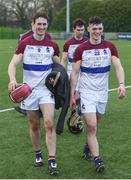 7 February 2017; Michael Casey, left, and John Paul Lucey of University of Limerick leave the field following their side's victory in the Independent.ie HE GAA Fitzgibbon Cup Group B Round 3 match between DCU St Patricks Campus and University of Limerick at DCU Sportsgrounds in Ballymun, Dublin. Photo by David Fitzgerald/Sportsfile