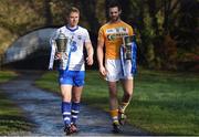 8 February 2017; In attendance at the 2017 Allianz Hurling League Launch in Malone House, Belfast are Philip Mahony of Waterford, left, and Neil McManus of Antrim. This year, Allianz celebrates 25 years of sponsoring the Allianz Leagues. Visit www.allianz.ie for more information. Photo by Seb Daly/Sportsfile