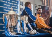 8 February 2017; A general view of the trophies at the 2017 Allianz Hurling League Launch in Malone House, Belfast. This year, Allianz celebrates 25 years of sponsoring the Allianz Leagues. Visit www.allianz.ie for more information. Photo by Seb Daly/Sportsfile