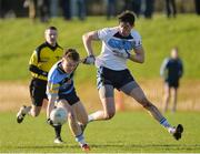 8 February 2017; Conor McCarthy of UCD in action against Niall McKeever of Ulster University during the Independent.ie HE GAA Sigerson Cup Quarter-Final match between Ulster University and UCD at Jordanstown in Belfast. Photo by Oliver McVeigh/Sportsfile