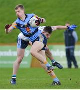 8 February 2017; Barry McGinn of UCD in action against Patrick McBrearty of Ulster University during the Independent.ie HE GAA Sigerson Cup Quarter-Final match between Ulster University and UCD at Jordanstown in Belfast. Photo by Oliver McVeigh/Sportsfile