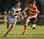 8 February 2017; Fergal O'Byrne of Belvedere College in action against Josh Sproul of Temple Carrig during the Bank of Ireland Leinster Schools Junior Cup Round 1 match between Belvedere College and Temple Carrig at Coolmine RFC in Coolmine, Dublin. Photo by David Maher/Sportsfile