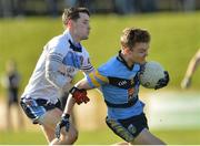 8 February 2017; Conor McCarthy of UCD in action against Eóin McHugh of Ulster University during the Independent.ie HE GAA Sigerson Cup Quarter-Final match between Ulster University and UCD at Jordanstown in Belfast. Photo by Oliver McVeigh/Sportsfile
