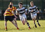 8 February 2017; Simon Murphy of Belvedere College in action against Thade Shanahan of Temple Carrig during the Bank of Ireland Leinster Schools Junior Cup Round 1 match between Belvedere College and Temple Carrig at Coolmine RFC in Coolmine, Dublin. Photo by David Maher/Sportsfile