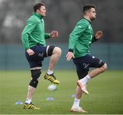 9 February 2017; Donnacha Ryan, left, and Conor Murray of Ireland during squad training at Carton House in Maynooth, Co. Kildare. Photo by Stephen McCarthy/Sportsfile