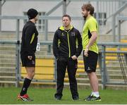 9 February 2017; Iain Henderson of Ulster and Ireland, right, speaking to Chris Henry of Ulster, left, during the captain's run at the Kingspan Stadium, Belfast. Photo by Oliver McVeigh/Sportsfile