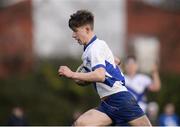 7 February 2017; Nathan Murphy of St Andrew’s College on his way to scoring his sides second try during the Bank of Ireland Leinster Schools Junior Cup Round 1 match between Wesley College and St Andrew’s College at Anglesea Road in Dublin. Photo by Sam Barnes/Sportsfile