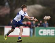 7 February 2017; Samuel de Klerk of St Andrew’s College during the Bank of Ireland Leinster Schools Junior Cup Round 1 match between Wesley College and St Andrew’s College at Anglesea Road in Dublin. Photo by Sam Barnes/Sportsfile