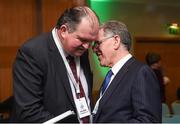 9 February 2017; Bernard O'Byrne, CEO, Basketball Ireland, left, and Willie O'Brien, Acting President, Olympic Council of Ireland, prior to the Olympic Council of Ireland EGM at the Conrad Hotel in Dublin. Photo by Seb Daly/Sportsfile