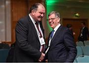 9 February 2017; Bernard O'Byrne, CEO, Basketball Ireland, left, and Willie O'Brien, Acting President, Olympic Council of Ireland, prior to the Olympic Council of Ireland EGM at the Conrad Hotel in Dublin. Photo by Seb Daly/Sportsfile