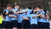 7 February 2017; The St Michael’s College team huddle ahead of the Bank of Ireland Leinster Schools Junior Cup Round 1 match between St Michael’s College and Castleknock College at Donnybrook Stadium in Dublin. Photo by Ramsey Cardy/Sportsfile