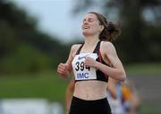 8 July 2011; Ciara Mageean, City of Lisburn AC, after winning the IMC Women's 800m, at the Clonliffe 125 Track and Field Grand Prix. Morton Stadium, Santry, Co. Dublin. Picture credit: Brian Lawless / SPORTSFILE