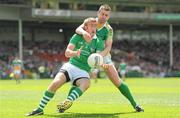 9 July 2011; Shane Gallagher, Limerick, in action against Ken Casey, Offaly. GAA Football All-Ireland Senior Championship Qualifier Round 2, Limerick v Offaly, Gaelic Grounds, Limerick. Picture credit: Stephen McCarthy / SPORTSFILE