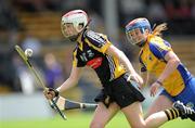9 July 2011; Edel Maher, Kilkenny, in action against Chloe Morey, Clare. All Ireland Senior Camogie Championship in association with RTE Sport, Kilkenny v Clare, Nowlan Park, Kilkenny. Picture credit: Matt Browne / SPORTSFILE