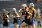 9 July 2011; Edel Maher, Kilkenny, in action against Siobhan Lafferty, Clare. All Ireland Senior Camogie Championship in association with RTE Sport, Kilkenny v Clare, Nowlan Park, Kilkenny. Picture credit: Matt Browne / SPORTSFILE