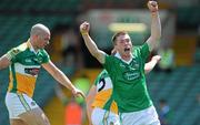 9 July 2011; Seamus O'Carroll, Limerick, celebrates after scoring his side's second goal against Offaly. GAA Football All-Ireland Senior Championship Qualifier Round 2, Limerick v Offaly, Gaelic Grounds, Limerick. Picture credit: Diarmuid Greene / SPORTSFILE