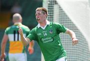 9 July 2011; Seamus O'Carroll, Limerick, celebrates after scoring his side's second goal against Offaly. GAA Football All-Ireland Senior Championship Qualifier Round 2, Limerick v Offaly, Gaelic Grounds, Limerick. Picture credit: Diarmuid Greene / SPORTSFILE