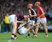9 July 2011; Joe Canning, Galway, and Eoin Cadogan, Cork, tussle off the ball during the game. GAA Hurling All-Ireland Senior Championship Phase 3, Cork v Galway, Gaelic Grounds, Limerick. Picture credit: Diarmuid Greene / SPORTSFILE