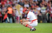 9 July 2011; Cork goalkeeper Donal Óg Cusack shows his disappointment during the final moments of the game. GAA Hurling All-Ireland Senior Championship Phase 3, Cork v Galway, Gaelic Grounds, Limerick. Picture credit: Diarmuid Greene / SPORTSFILE