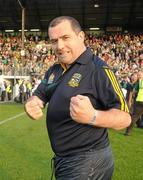 9 July 2011; Meath manager Seamus McEnaney celebrates after the game. GAA Football All-Ireland Senior Championship Qualifier Round 2, Meath v Galway, Pairc Tailteann, Navan, Co. Meath. Photo by Sportsfile
