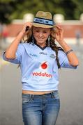 10 July 2011; Dublin supporter Lisa McDonagh, from Finglas, Dublin, on the way to the Leinster GAA Football Championship Finals. Croke Park, Dublin. Picture credit: Oliver McVeigh / SPORTSFILE
