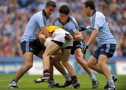 10 July 2011; Redmond Barry, Wexford, in action against Rory O'Carroll, James McCarthy and Declan Lally, Dublin. Leinster GAA Football Senior Championship Final, Dublin v Wexford, Croke Park, Dublin. Picture credit: Oliver McVeigh / SPORTSFILE