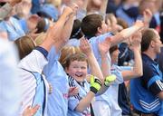 10 July 2011; Dublin supporters celebrate Dublin's first goal during the senior final Leinster GAA Football Championship Finals. Croke Park, Dublin. Picture credit: Brian Lawless / SPORTSFILE